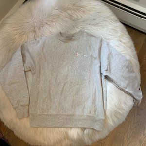 Grey Reverse Weave Champion crew neck